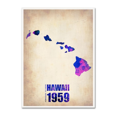 Naxart 'Hawaii Watercolor Map' Canvas Art,24x32